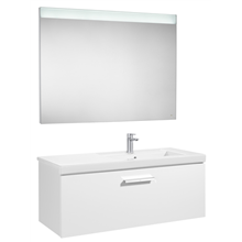 Pack mueble 110cm un cajón blanco brillo Prisma Roca