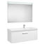 Pack mueble 110cm un caj&oacute;n blanco brillo Prisma Roca