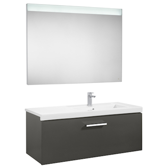 Pack mueble 110cm un caj&oacute;n gris antracita Prisma Roca