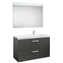 Pack mueble 110cm dos cajones gris antracita Prisma Roca