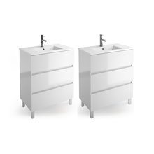 Muebles 60+60cm Blanco Brillo 6 cajones SALGAR FUSSION LINE