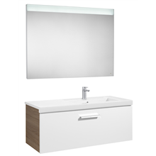 Pack mueble con lavabo blanco-fresno Prisma Roca