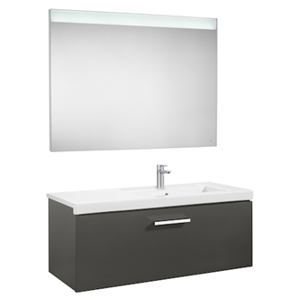Pack mueble 90cm un caj&oacute;n gris antracita Prisma Roca