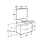 Pack mueble 90cm dos cajones fresno Prisma Roca