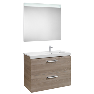 Pack mueble 90cm dos cajones fresno Prisma Roca