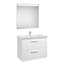 Pack mueble con lavabo 80cm dos cajones blanco Prisma Roca