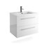 Mueble 71cm Blanco Brillo 2 cajones FUSSION CHROME SALGAR