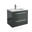 Mueble 71cm Gris Brillo 2 cajones FUSSION CHROME SALGAR