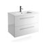 Mueble 81cm Blanco Brillo 2 cajones FUSSION CHROME SALGAR