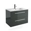 Mueble 81cm Gris Brillo 2 cajones FUSSION CHROME SALGAR