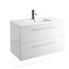Mueble 91cm Blanco Brillo 2 cajones FUSSION CHROME SALGAR