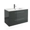Mueble 91cm Gris Brillo 2 cajones FUSSION CHROME SALGAR