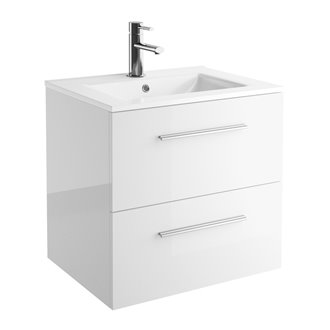 Mueble 101cm Blanco Brillo 2 cajones FUSSION CHROME SALGAR