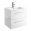 Mueble 101cm Blanco Brillo 2 cajones FUSSION CHROME SALGAR