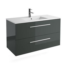Mueble 101cm Gris Brillo 2 cajones FUSSION CHROME SALGAR
