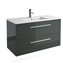 Mueble 101cm Gris Brillo 2 cajones FUSSION CHROME SALGAR