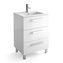 Mueble 61cm Blanco Brillo 3 cajones FUSSION CHROME SALGAR