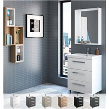 Mueble 61cm Blanco Brillo 3 cajones FUSSION CHROME SALGAR