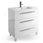 Mueble 81cm Blanco Brillo 3 cajones FUSSION CHROME SALGAR