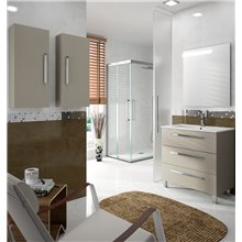 Mueble 81cm Gris Brillo 3 cajones FUSSION CHROME SALGAR