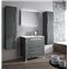 Mueble 81cm Gris Brillo 3 cajones FUSSION CHROME SALGAR