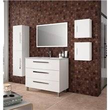 Mueble 101cm Blanco Brillo 3 cajones FUSSION CHROME SALGAR