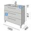 Mueble 101cm Gris Brillo 3 cajones FUSSION CHROME SALGAR