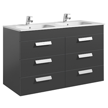 Mueble gris 120cm 6 cajones Debba Roca