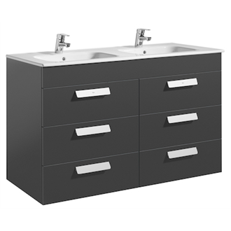 Mueble gris 120cm 6 cajones Debba Roca
