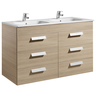 Mueble roble 120cm 6 cajones Debba Roca