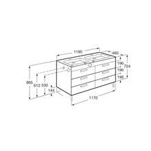 Mueble wenge 120cm 6 cajones Debba Roca