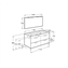 Pack mueble gris 120cm 4 cajones Debba Roca