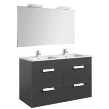 Pack mueble gris 120cm 4 cajones Debba Roca