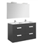 Pack mueble gris 120cm 4 cajones Debba Roca