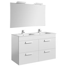 Pack mueble blanco 120cm 4 cajones Debba Roca