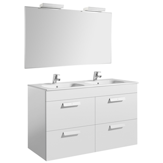Pack mueble blanco 120cm 4 cajones Debba Roca