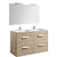 Pack mueble roble 120cm 4 cajones Debba Roca