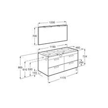 Pack mueble wenge 120cm 4 cajones Debba Roca
