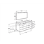Pack mueble gris 120cm 6 cajones Debba Roca