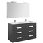Pack mueble gris 120cm 6 cajones Debba Roca