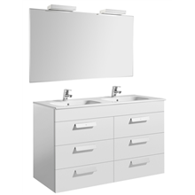 Pack mueble blanco 120cm 6 cajones Debba Roca