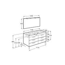 Pack mueble wenge 120cm 6 cajones Debba Roca