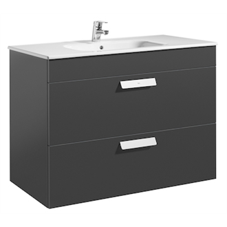 Mueble gris 100cm 2 cajones Debba Roca