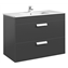 Mueble gris 100cm 2 cajones Debba Roca
