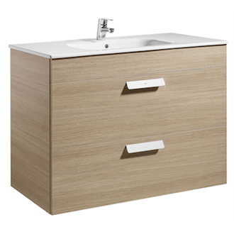 Mueble roble 100cm 2 cajones Debba Roca