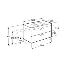 Mueble wenge 100cm 2 cajones Debba Roca