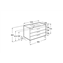 Mueble gris 100cm 3 cajones Debba Roca