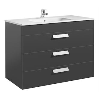 Mueble gris 100cm 3 cajones Debba Roca