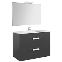 Pack mueble gris 100cm 2 cajones Debba Roca