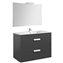 Pack mueble gris 100cm 2 cajones Debba Roca